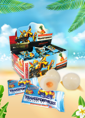 Жевательная резинка в форме шариков с жидким центром «Transformers», вкус Тропик